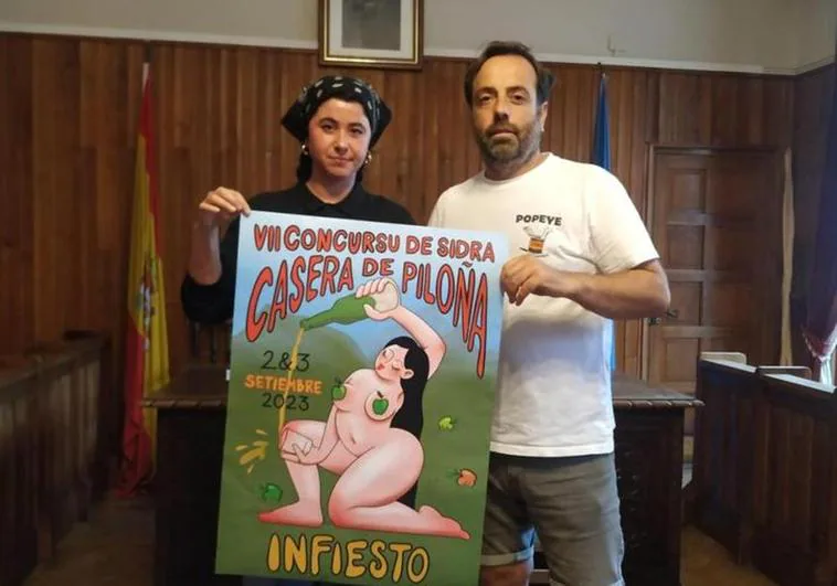 Retiran El Cartel De Una Mujer Desnuda Escanciando En El Concurso De